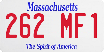 MA license plate 262MF1