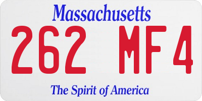 MA license plate 262MF4