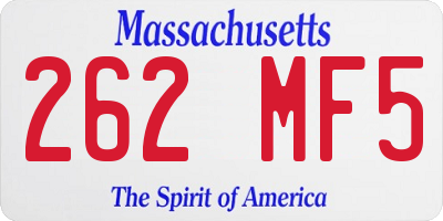MA license plate 262MF5