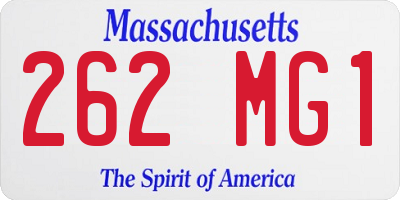 MA license plate 262MG1