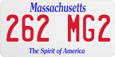 MA license plate 262MG2