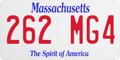 MA license plate 262MG4