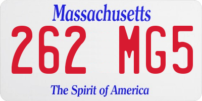 MA license plate 262MG5