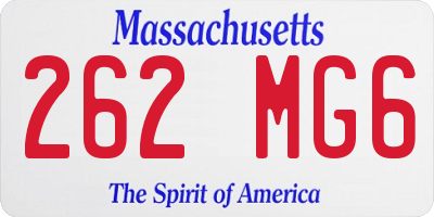 MA license plate 262MG6