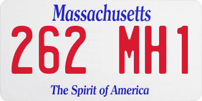 MA license plate 262MH1