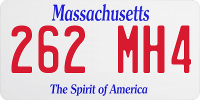 MA license plate 262MH4