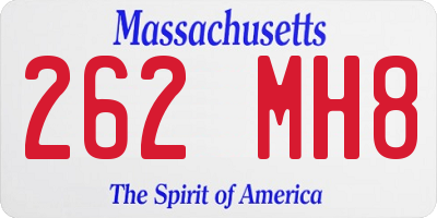 MA license plate 262MH8