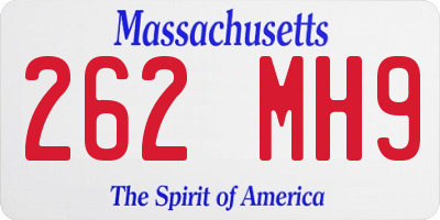 MA license plate 262MH9
