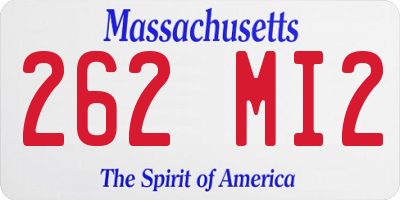 MA license plate 262MI2