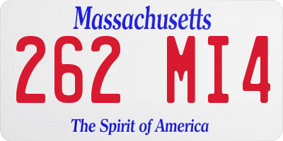 MA license plate 262MI4