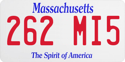 MA license plate 262MI5