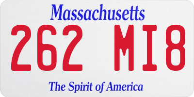 MA license plate 262MI8