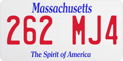 MA license plate 262MJ4