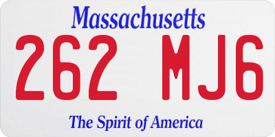 MA license plate 262MJ6