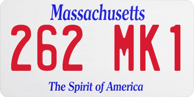MA license plate 262MK1
