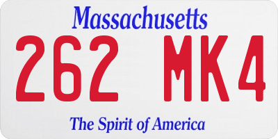 MA license plate 262MK4