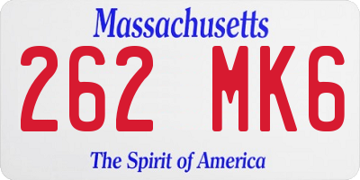 MA license plate 262MK6