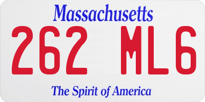 MA license plate 262ML6