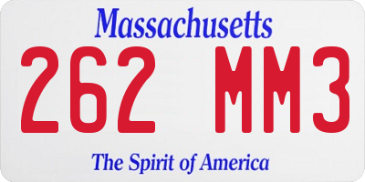 MA license plate 262MM3