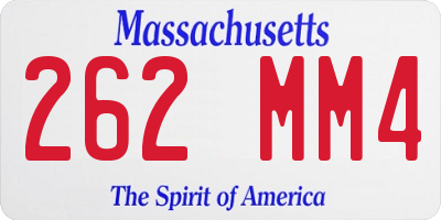 MA license plate 262MM4