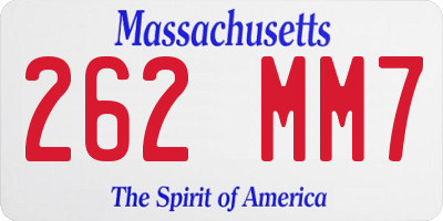 MA license plate 262MM7