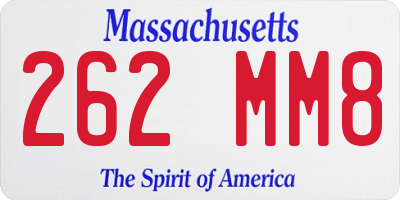 MA license plate 262MM8