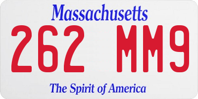 MA license plate 262MM9