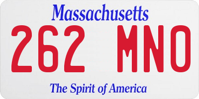 MA license plate 262MN0