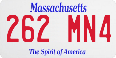 MA license plate 262MN4