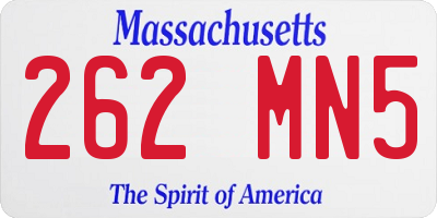 MA license plate 262MN5