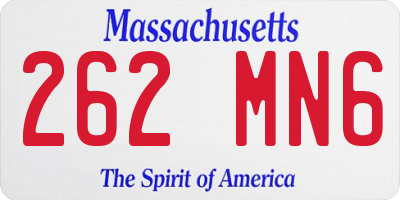 MA license plate 262MN6