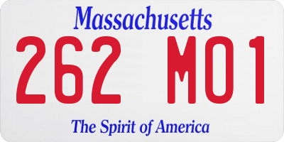 MA license plate 262MO1