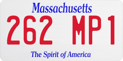 MA license plate 262MP1