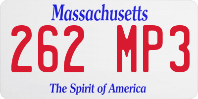 MA license plate 262MP3