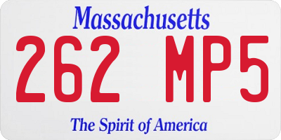 MA license plate 262MP5