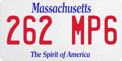 MA license plate 262MP6