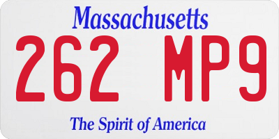 MA license plate 262MP9