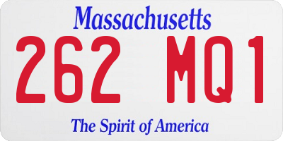 MA license plate 262MQ1