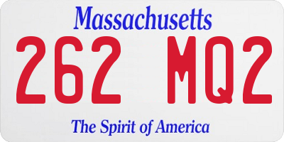 MA license plate 262MQ2