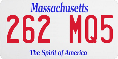 MA license plate 262MQ5