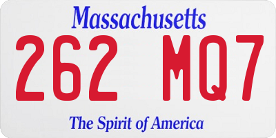 MA license plate 262MQ7