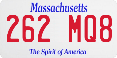 MA license plate 262MQ8