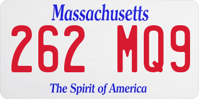 MA license plate 262MQ9