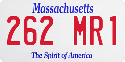 MA license plate 262MR1