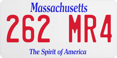 MA license plate 262MR4