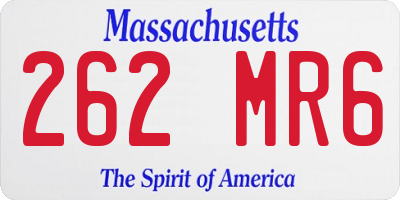 MA license plate 262MR6