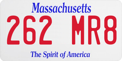MA license plate 262MR8