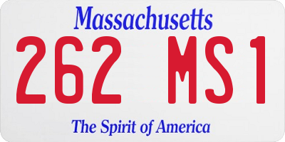 MA license plate 262MS1