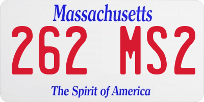 MA license plate 262MS2