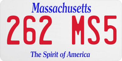 MA license plate 262MS5